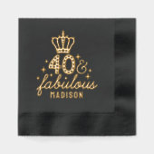 40 & Fabulous Fortieth Verjaardag Gepersonaliseerd Folie Servetten (Voorkant)