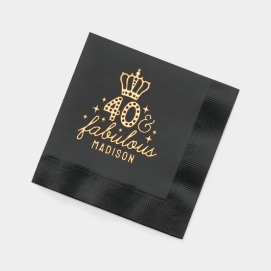 40 & Fabulous Fortieth Verjaardag Gepersonaliseerd Folie Servetten (Links)