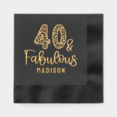 40 & Fabulous Fortieth Verjaardag Gepersonaliseerd Folie Servetten (Voorkant)