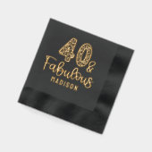 40 & Fabulous Fortieth Verjaardag Gepersonaliseerd Folie Servetten (Links)