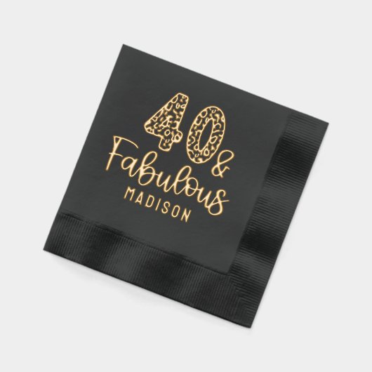 40 & Fabulous Fortieth Verjaardag Gepersonaliseerd Folie Servetten (Links)