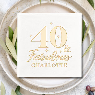 40 & Fabulous Forty Fortieth Verjaardag Gepersonal Folie Servetten