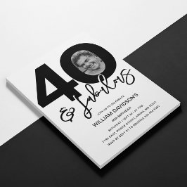 40 & Fabulous Foto 40e verjaardagsuitnodiging Kaart