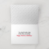 40 & Fabulous Foto Naam Zwart & Strepen Verjaardag Folie Wenskaart (Binnenlaag)