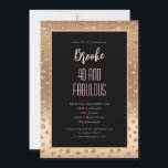 40 Fabulous Gold Sparkle Blush Pink Glam Verjaarda Kaart<br><div class="desc">Heb je een glamoureuze en fantastische uitnodiging nodig voor het grote 40e verjaardagsfeest? Iets dat glans en elegantie zal toevoegen aan uw andere fantastische decoraties? Je kunt ook een persoonlijk bericht en haar naam toevoegen!</div>