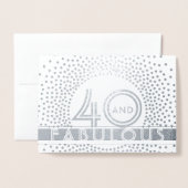 40 & Fabulous Happy Fortieth Birthday Kraft Silver Folie Kaarten (Voorkant met envelop)