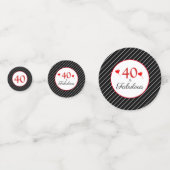 40 & Fabulous Hearts 40th Verjaardag Foto Zwart Confetti (Voorkanten)