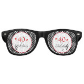 40 & Fabulous Hearts 40th Verjaardag Foto Zwart Retro Zonnebril (Voorkant)