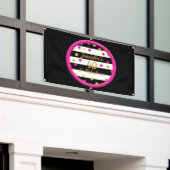 40 & Fabulous Hot Pink Black Gold-banner op zaterd Spandoek (Buitenkant Gebouw)