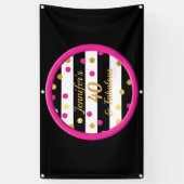 40 & Fabulous Hot Pink Black Gold-banner op zaterd Spandoek (Verticaal)