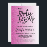 40 Fabulous Hot Pink Glitter 40th Birthday Kaart<br><div class="desc">Het vizier wordt 40 in stijl geprezen met dit stijlvolle 40ste verjaardagsontwerp op een roze glitter ombre achtergrond, een schitterende uitnodiging voor 40ste verjaardag die je gewoon kunt personaliseren en uitzenden voor je viering van je veertigste verjaardag. De woorden 40 en fab worden geplaatst gebruikend modern manuscript. Exclusief voor u...</div>