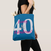40 & Fabulous! Leuk aangepaste verjaardag Blauw &  Tote Bag (Dichtbij)