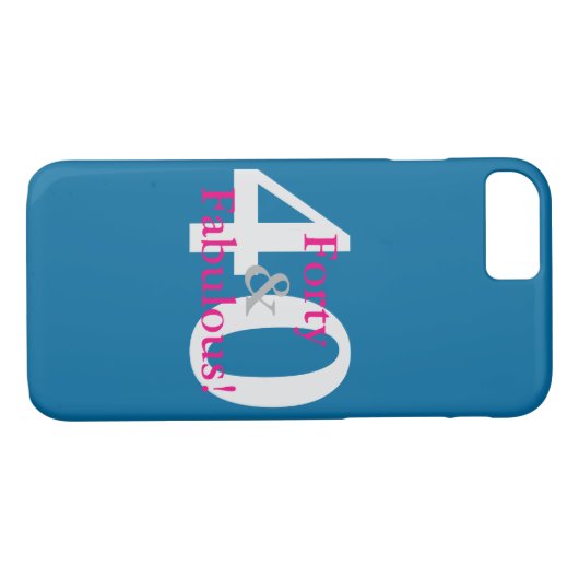 40 & Fabulous! Leuke Custom Verjaardag Blauw & Hot Case-Mate iPhone Case (Achterkant (Horizontaal))