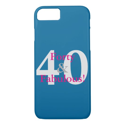 40 & Fabulous! Leuke Custom Verjaardag Blauw & Hot Case-Mate iPhone Case (Achterkant)
