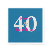 40 & Fabulous! Leuke Custom Verjaardag Blauw & Hot