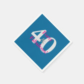 40 & Fabulous! Leuke Custom Verjaardag Blauw & Hot Servet (Hoek)
