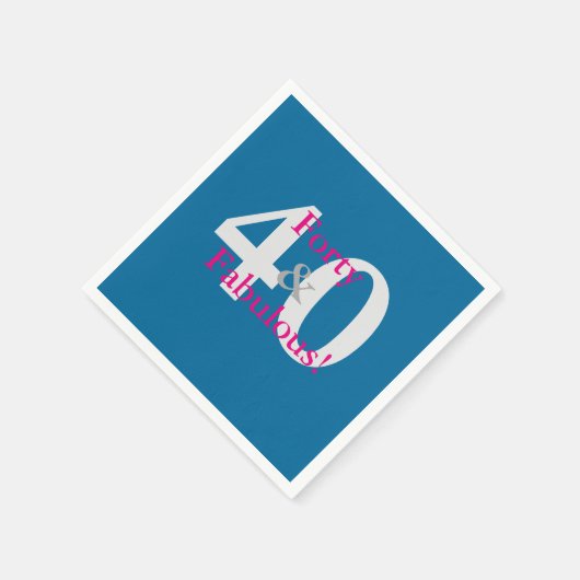 40 & Fabulous! Leuke Custom Verjaardag Blauw & Hot Servet (Hoek)