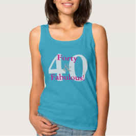 40 & Fabulous! Leuke Custom Verjaardag Blauw & Hot T-shirt