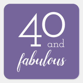 40 & Fabulous Milestone Verjaardags Violet Sticker