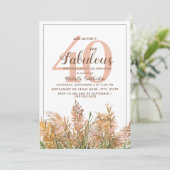 40 Fabulous Pampas Grass op White Birthday Kaart (Staand voorkant)