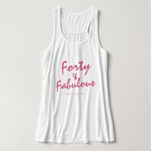 40 Fabulous Pink Name 40th Birthday Gift Tanktop