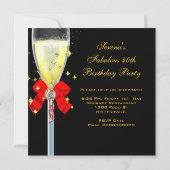 40 & Fabulous Red Black Gold Party Kaart (Achterkant)