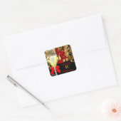 40 Fabulous Rood Zwart Goud Verjaardagsschoenen Vierkante Sticker (Envelop)