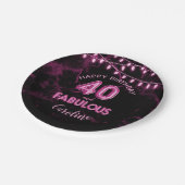 40 & Fabulous Roze Folie Ballonnen & String Lights Papieren Bordje (Gekanteld)