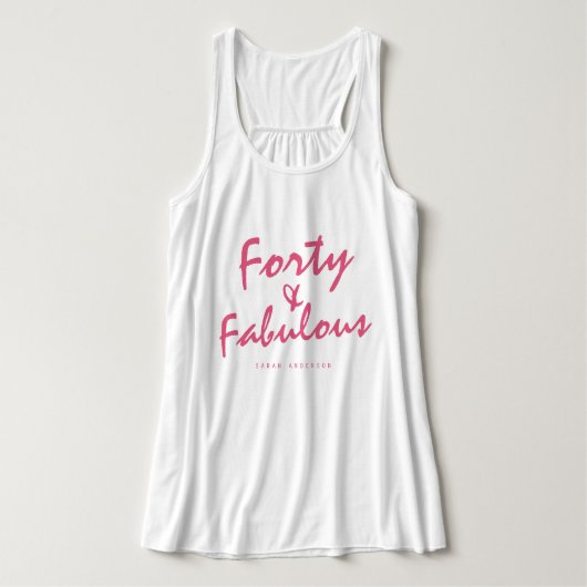 40 Fabulous Roze Naam 40ste Verjaardag Geschenk Ta Tanktop (Design voorkant)