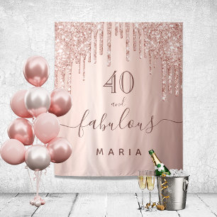 40 fabulous verjaardag glinsterend roze goud wandkleed