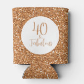 40 & Fabulous Verjaardag Gouden Glitter Blikjeskoeler (Achterkant)