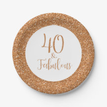 40 & Fabulous Verjaardag Gouden Glitter