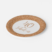 40 & Fabulous Verjaardag Gouden Glitter Papieren Bordje (Gekanteld)