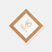 40 & Fabulous Verjaardag Gouden Glitter Servet (Hoek)