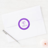 40 & Fabulous Verjaardag Paarse Glitter Ronde Sticker (Envelop)