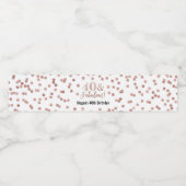 40 & Fabulous Verjaardag Roos Gouden Confetti Waterfles Etiket (Enkel label)