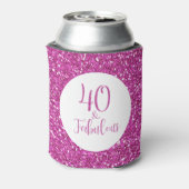 40 & Fabulous Verjaardag Roze Glitter Blikjeskoeler (Blikje Achterkant)