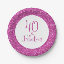 40 & Fabulous Verjaardag Roze Glitter