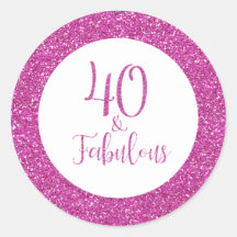 40 & Fabulous Verjaardag Roze Glitter