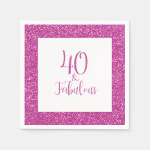 40 & Fabulous Verjaardag Roze Glitter