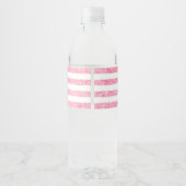 40 & Fabulous Verjaardag Roze Glitter Strepen Waterfles Etiket (Achterkant)