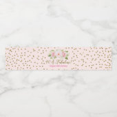 40 & Fabulous Verjaardag Roze Gouden Bloemen Waterfles Etiket (Enkel label)