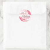 40 & Fabulous Verjaardag Roze Rose Goud Bloemen Ronde Sticker (Tas)