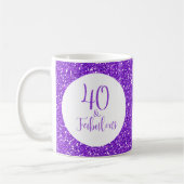 40 & Fabulous Verjaardag Sparkly Paarse Glitter Koffiemok (Links)