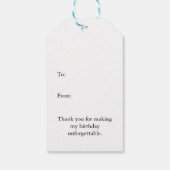 40 & Fabulous Verjaardagsfoto Zwart Dank u Cadeaulabel (Achterkant)