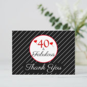 40 & Fabulous Verjaardagsfoto Zwart Dank u kaart (Staand voorkant)