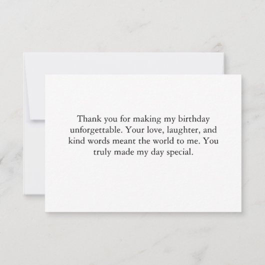 40 & Fabulous Verjaardagsfoto Zwart Dank u kaart (Achterkant)