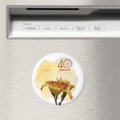 40 & Fantastisch Birthday Yellow & Red Daylily Magneet (Insitu (Vaatwasser))