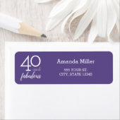 40 & Fantastische 40e verjaardag Violet Adresetike Etiket (Insitu)