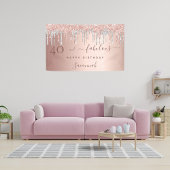 40 Fantastische verjaardag roos gouden zilveren dr Spandoek